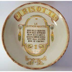 Vtg Ceramic Irisotti Bowl La Compagnia dei Decori Hand Painted, Italy, 13 Inches